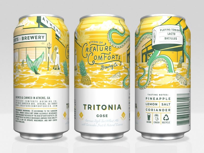Creature Comforts Brewing announced the release of Tritonia with pineapple and lemon in December 2018. Credit: Creature Comforts Brewing Company.